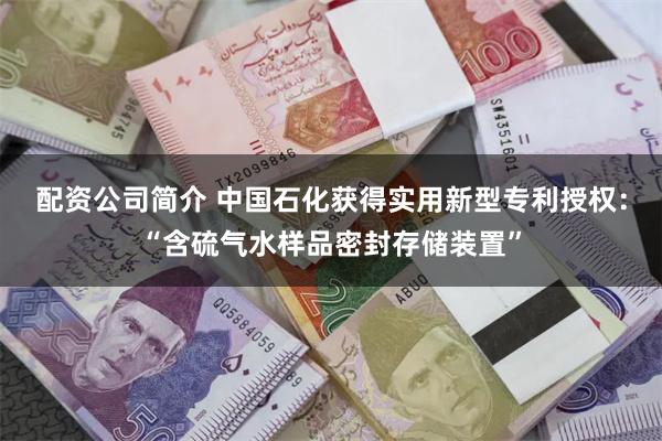 配资公司简介 中国石化获得实用新型专利授权：“含硫气水样品密封存储装置”